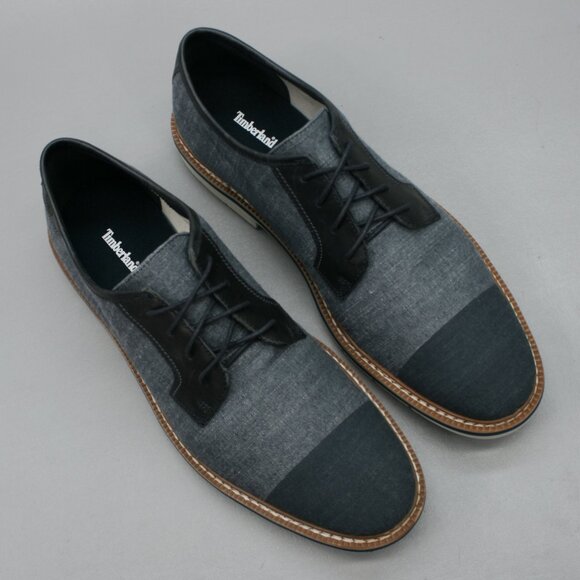 Timberland Men's 13 Naples Trail Dip Oxford Blue Canvas Lace Cap-toe Shoes A19YZ - Picture 6 of 12